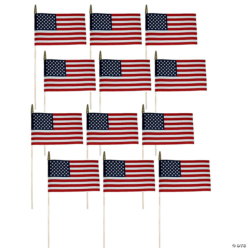 Annin & Company Verona Brand U.S. Miniature Flag, 8" Proper 12", Pack of 12 Image