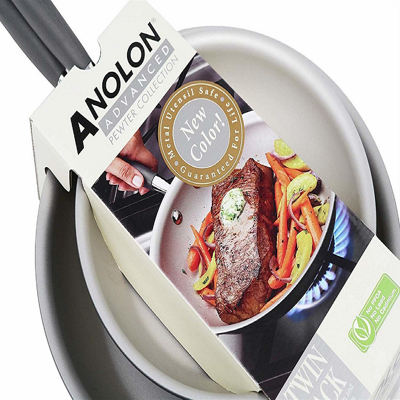 Anolon Advanced Hard-Anodized Nonstick French Skillet 10 and 12 - Inch- Pewter Image
