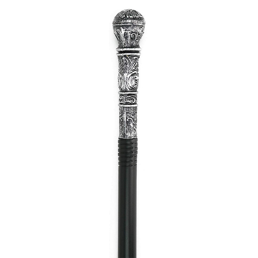 Antique Silver Walking Cane - Elegant Vintage Prop Stick Dress Canes Costume Accessories for Adults and Kids Image