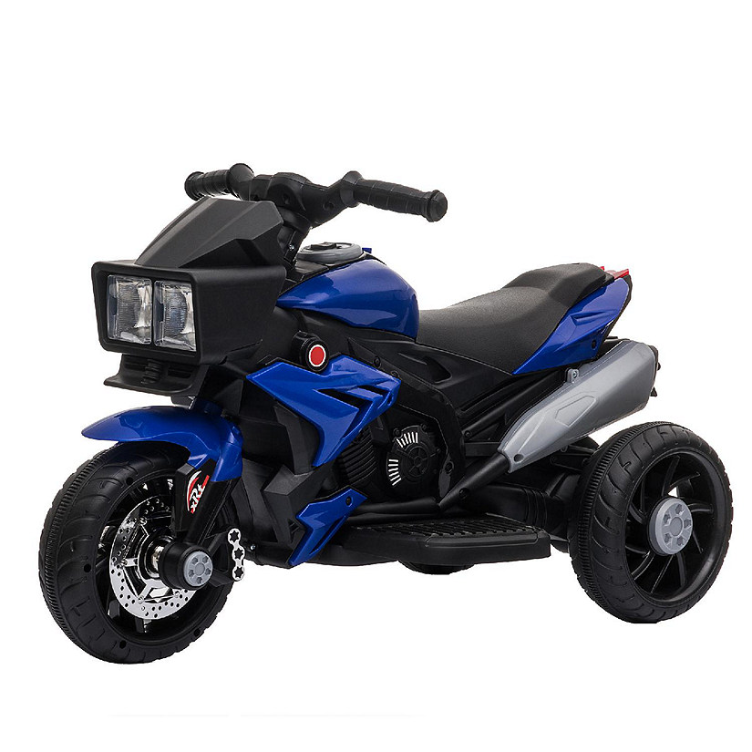 Aosom 6V Kids Motorcycle Dirt Bike Electric Battery Powered Ride On Toy Off road Street Bike w/ Music Horn Headlights Motorbike for Girls Boy Blue Image