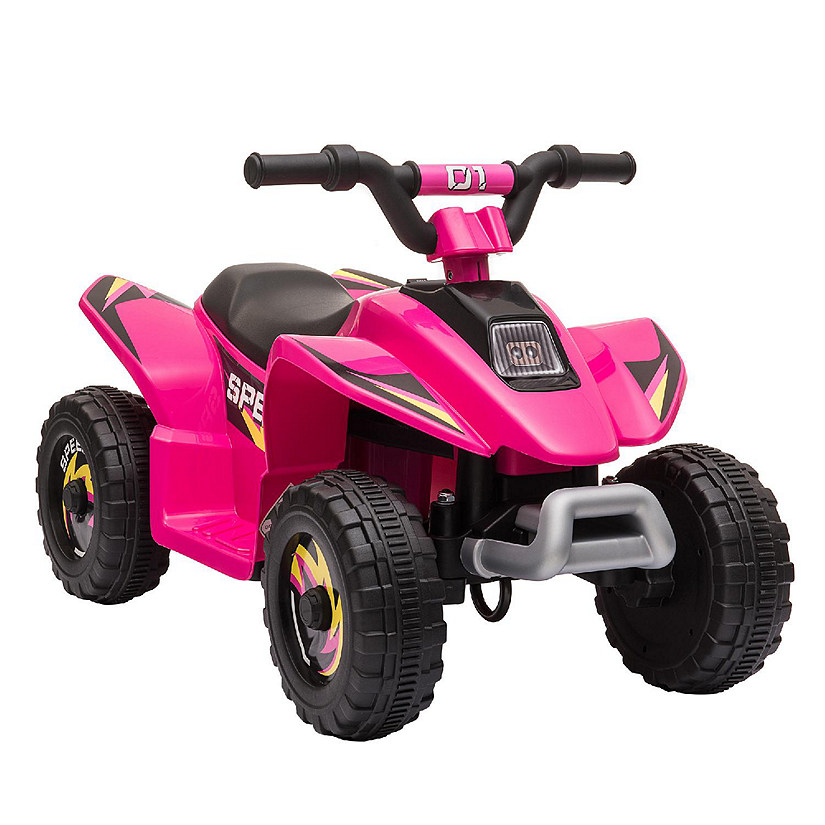 Aosom 6V Ride On ATV 4 Wheeler Electric Quad Vehicle w/Forward/ Reverse Switch 3-5yrs Pink Image