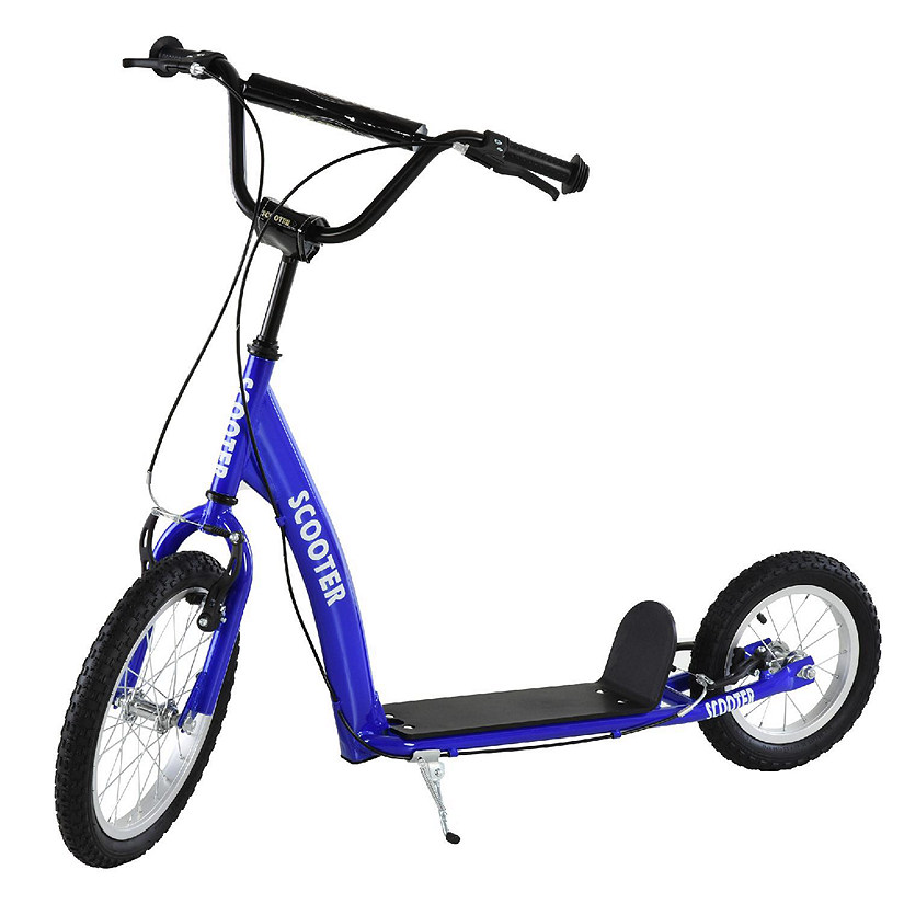 Aosom Kick Scooter w/ Front and Rear Dual Brakes 5+yrs Blue Image
