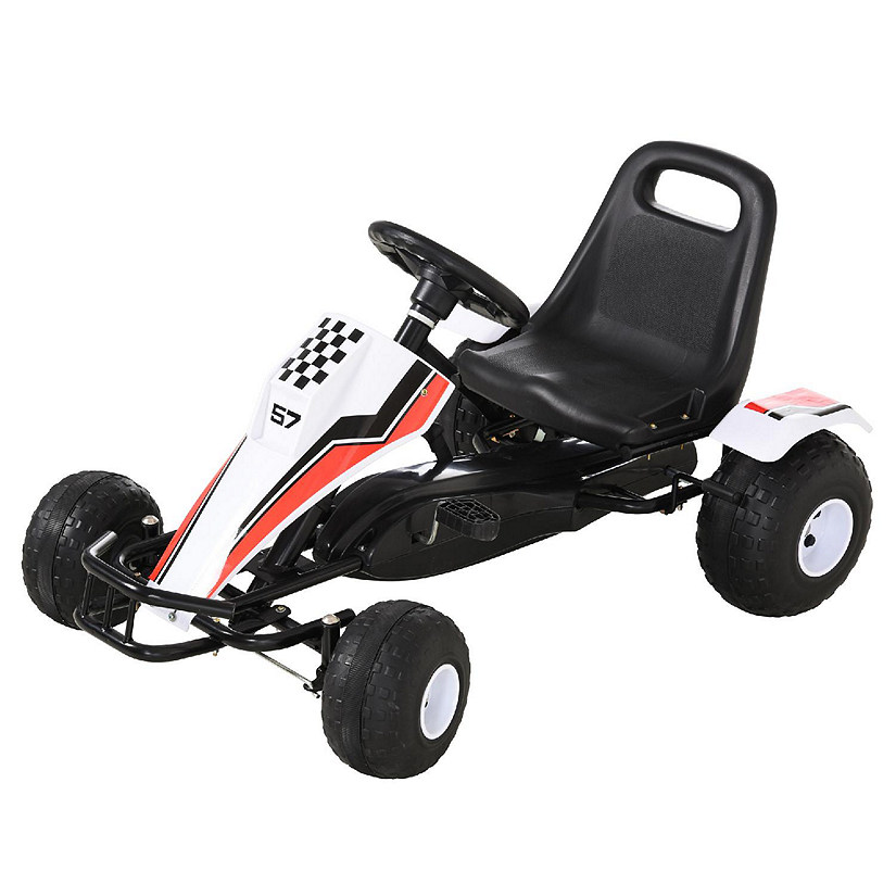 Aosom Pedal Go Kart Ride On Car Racing Style with Shift Lever Black Image