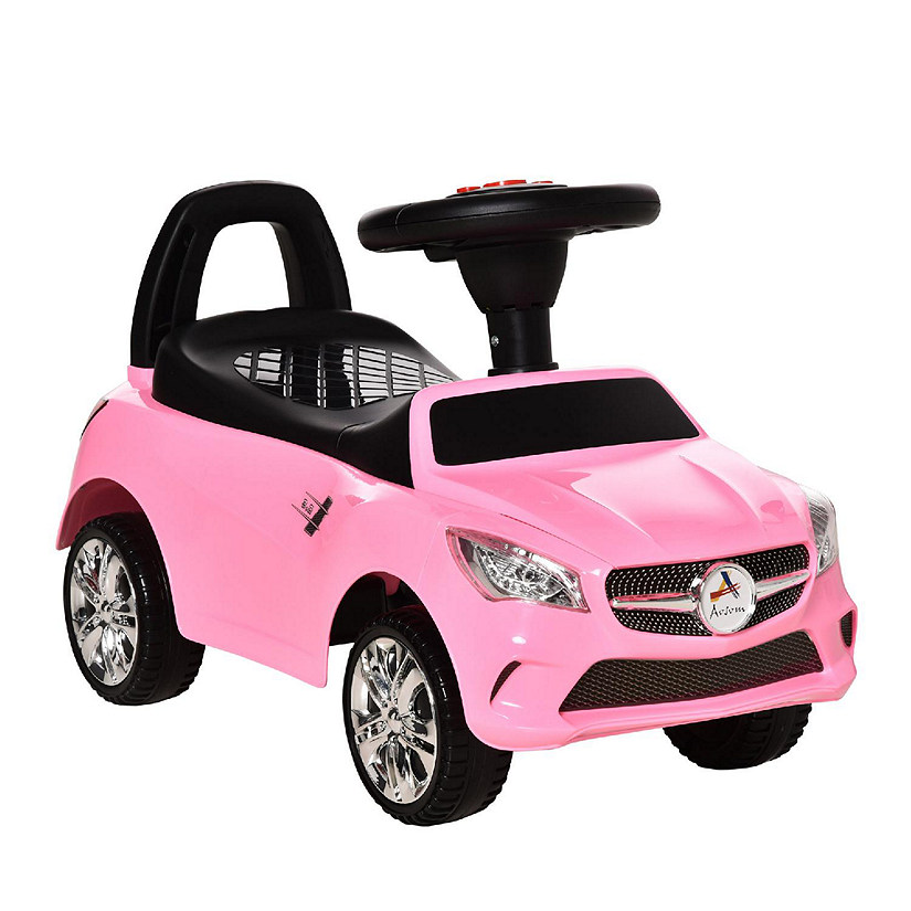 Aosom Toddler Ride On Push Car w/Music and lights Pink Image