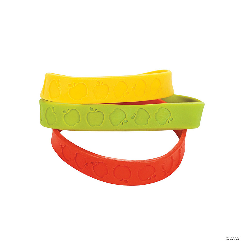 Apple Rubber Bracelets - 24 Pc. Image