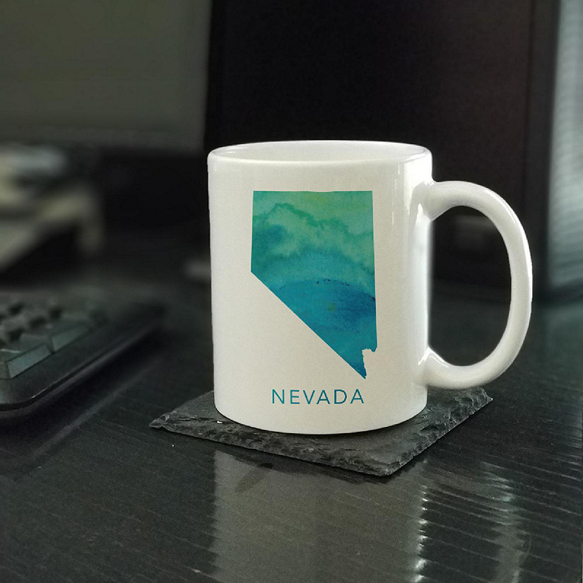 Aqua Blue Watercolor Nevada ceramic mug Image