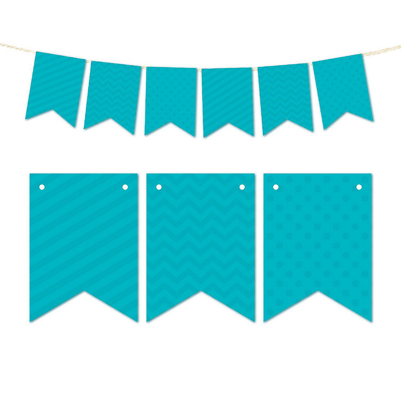 Aqua Bunting Banner - 4 x 5.5 Inch Image