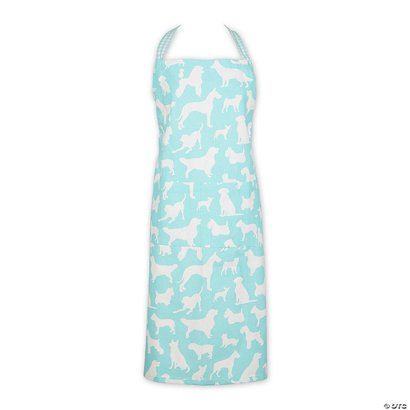 Aqua Dog Print Chef Apron Image