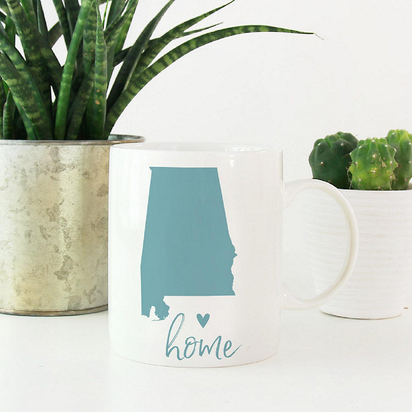 Aqua Home Heart Alabama Ceramic Mug Image