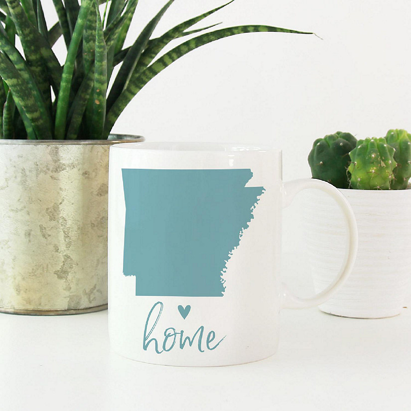 Aqua Home Heart Arkansas Ceramic Mug Image