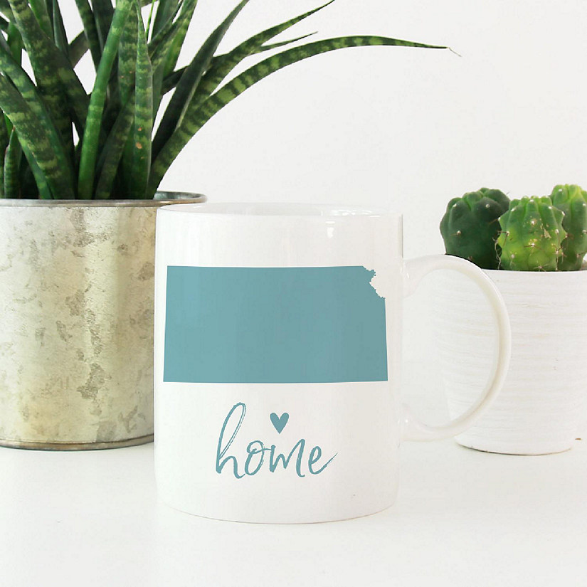 Aqua Home Heart Kansas Ceramic Mug Image