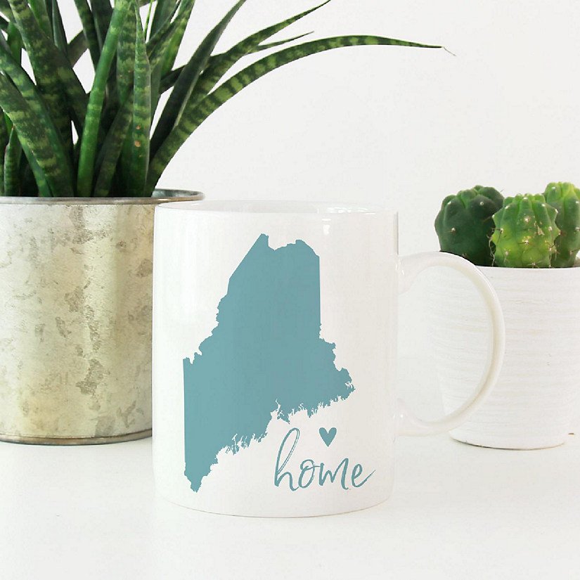 Aqua Home Heart Maine Ceramic Mug Image