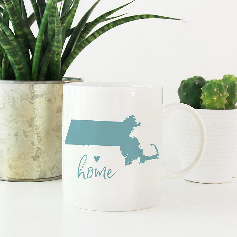 Aqua Home Heart Mass. Ceramic Mug Image