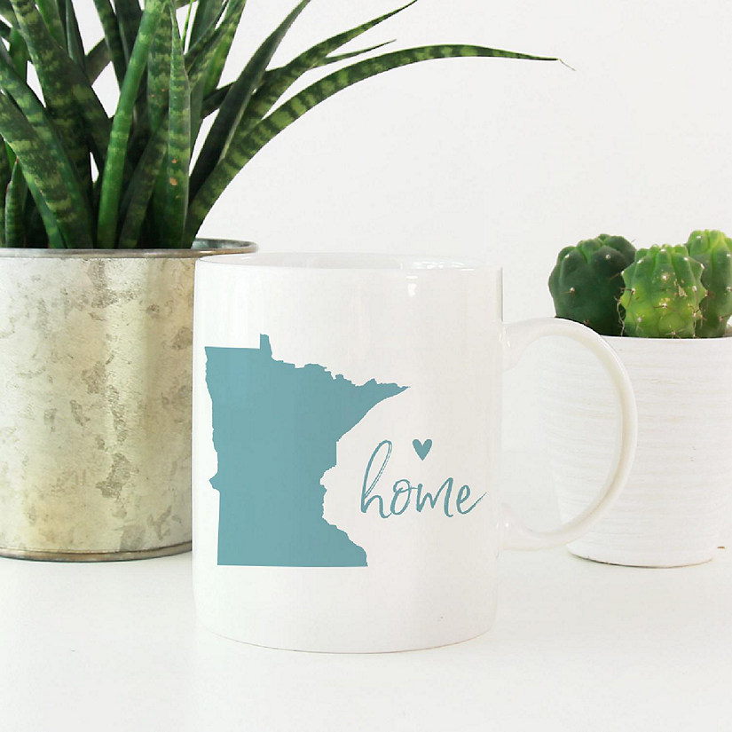 Aqua Home Heart Minnesota Ceramic Mug Image