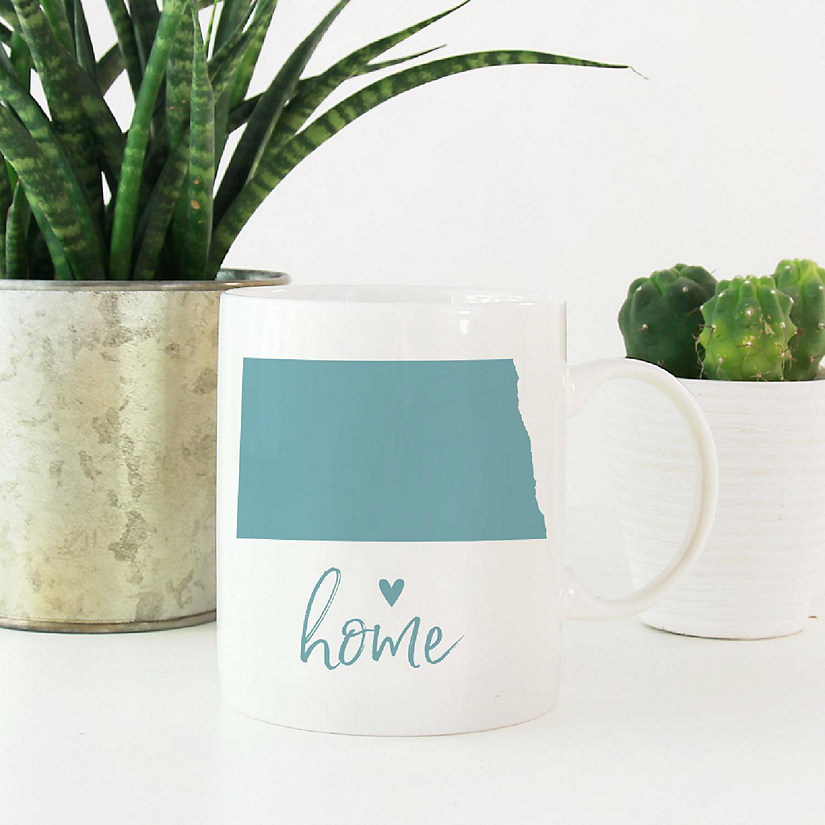 Aqua Home Heart North Dak. Ceramic Mug Image
