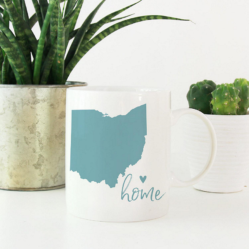 Aqua Home Heart Ohio Ceramic Mug Image