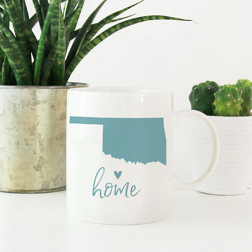 Aqua Home Heart Oklahoma Ceramic Mug Image