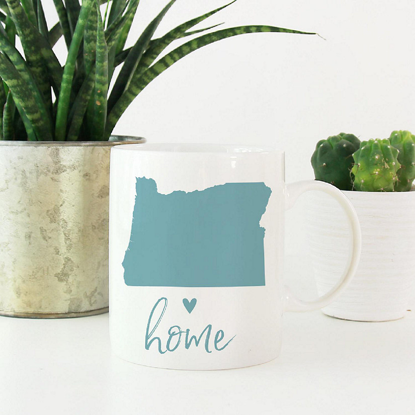 Aqua Home Heart Oregon Ceramic Mug Image