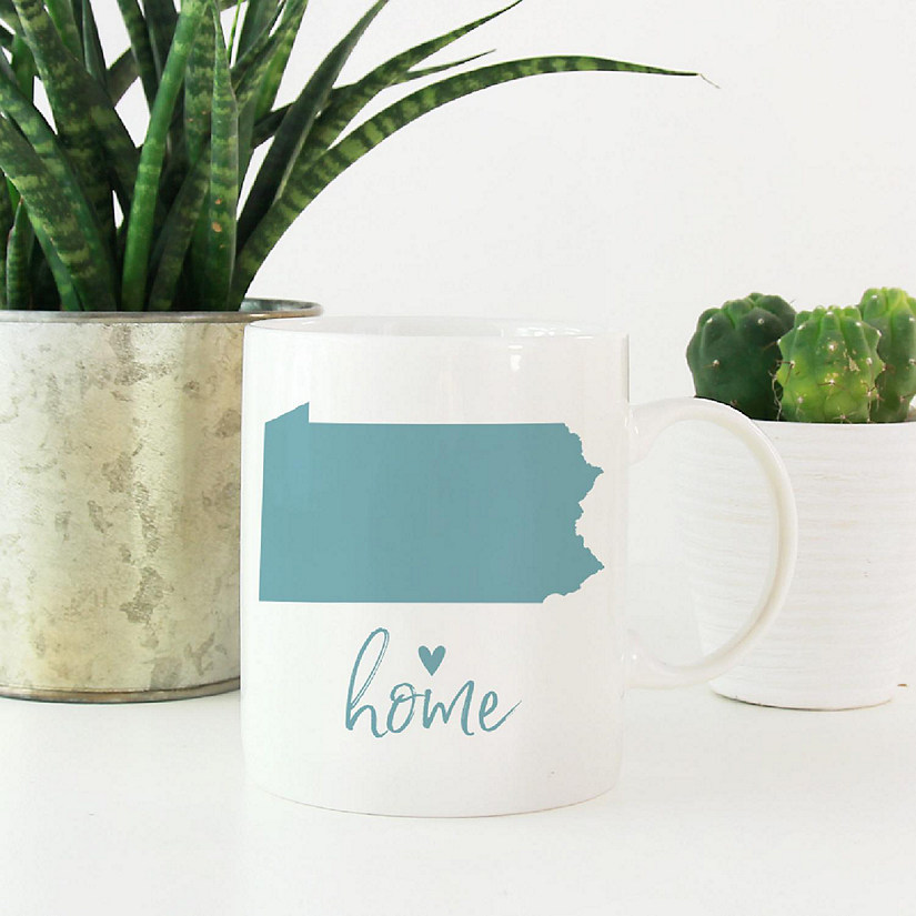 Aqua Home Heart Penn. Ceramic Mug Image