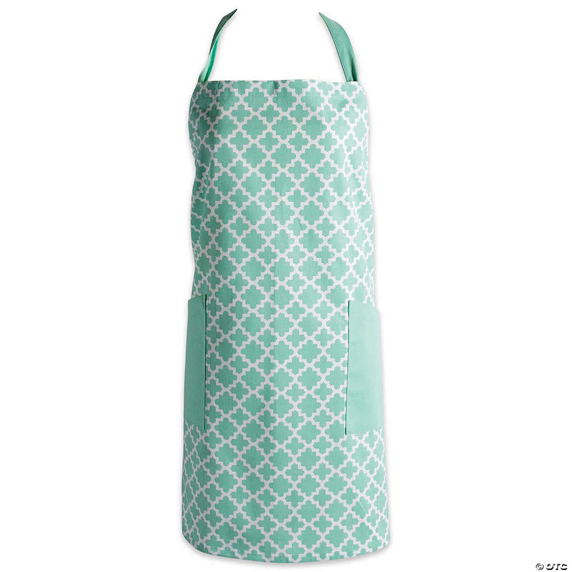 Aqua Lattice Print 2-Pocket Apron Image