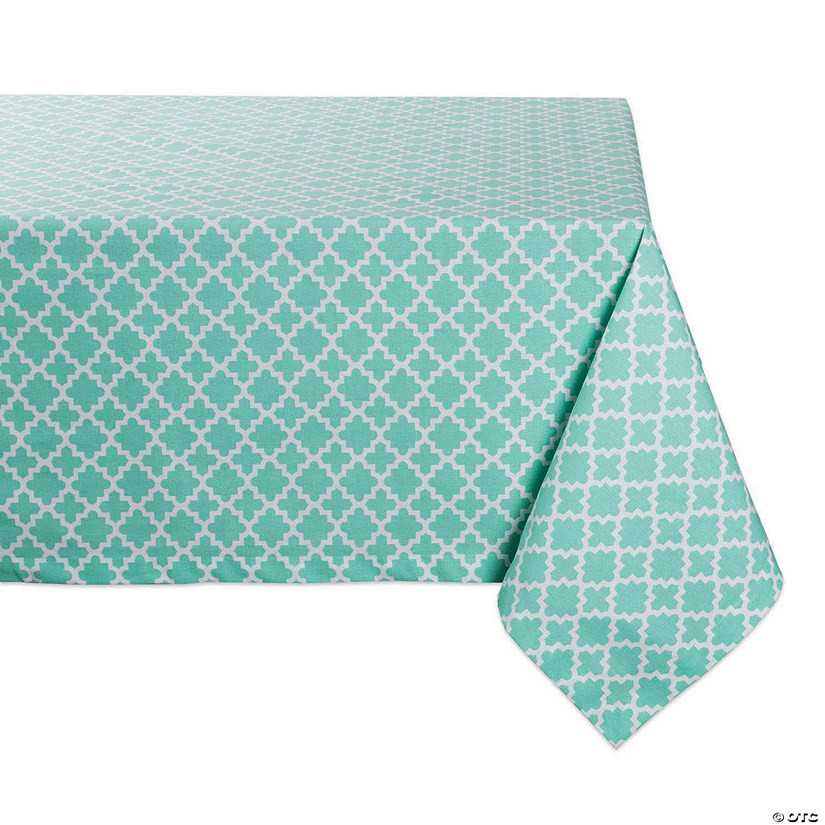 Aqua Lattice Tablecloth 60X104 Image