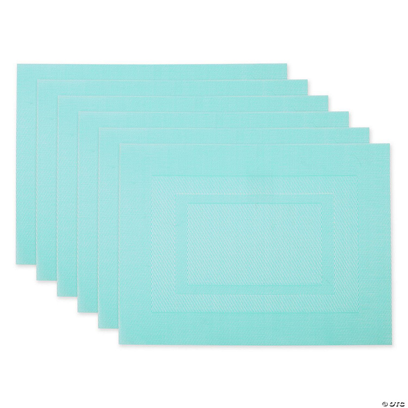Aqua Pvc Doubleframe Placemat 6 Piece Image