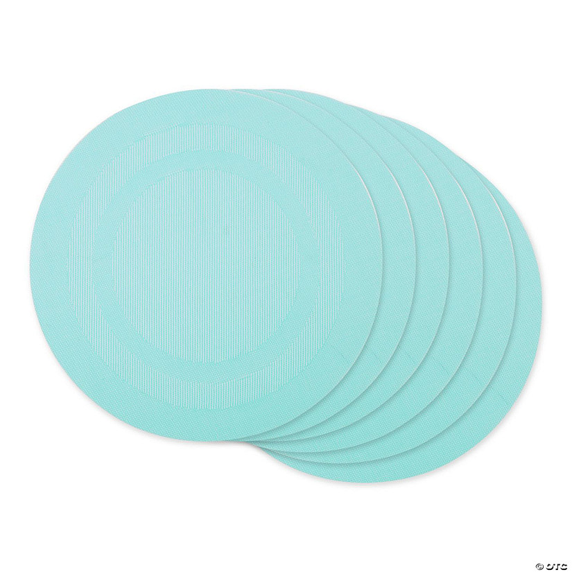 Aqua Round Pvc Doubleframe Placemat 6 Piece