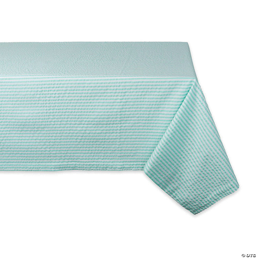 Aqua Seersucker Tablecloth 60X84 Image