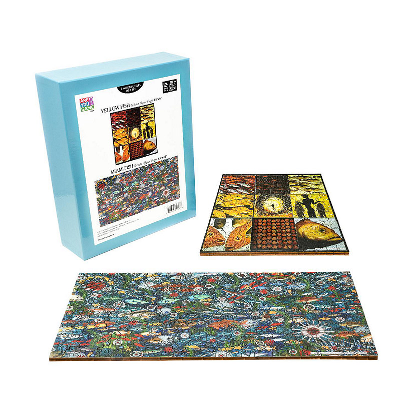 AreYouGame.com Wooden Jigsaw Puzzle Set - Yellow Fish & Miami Fish: 413 Pcs Image