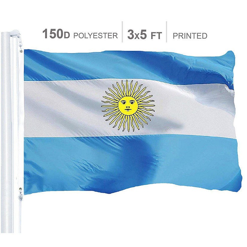 Argentina Argentinian Flag 150D Printed Polyester 3x5 Ft Image