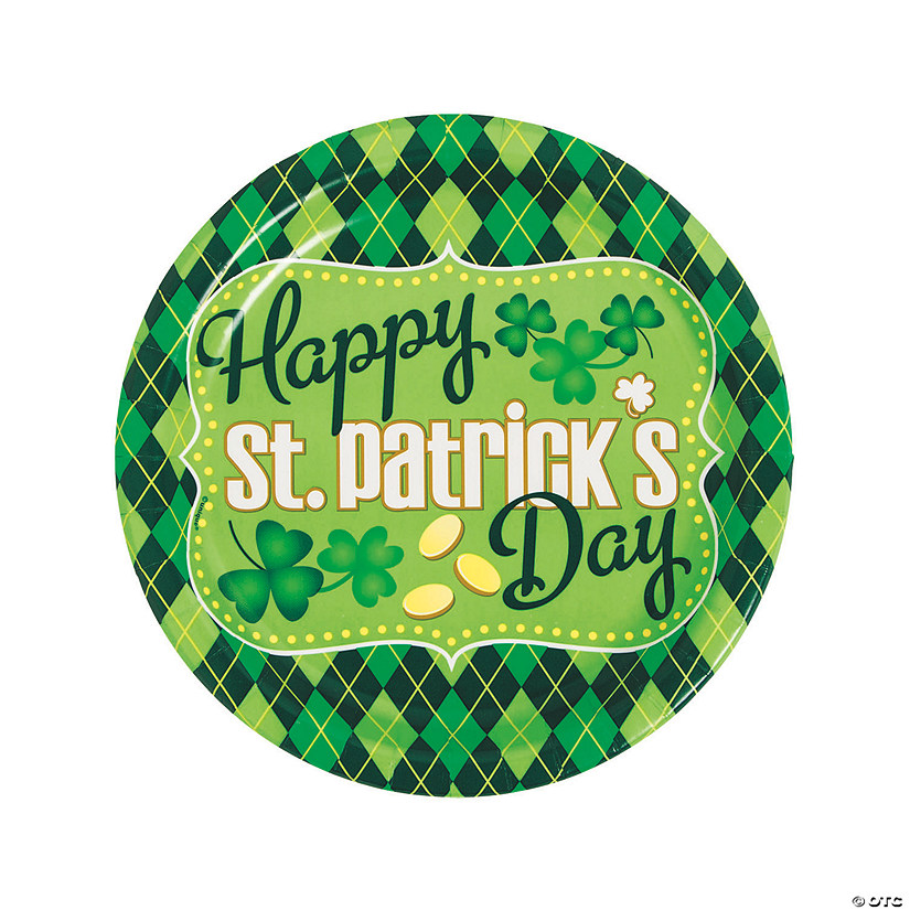 Argyle St. Patrick's Day Dinner Paper Plates Oriental Trading