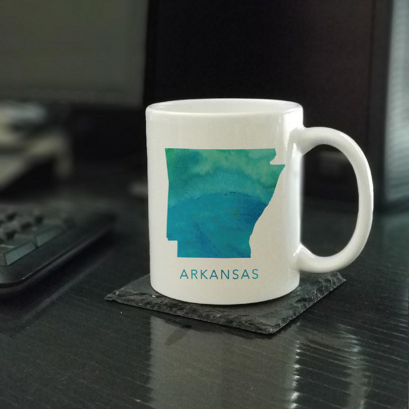 Arkansas Aqua Blue Watercolor Mug Image