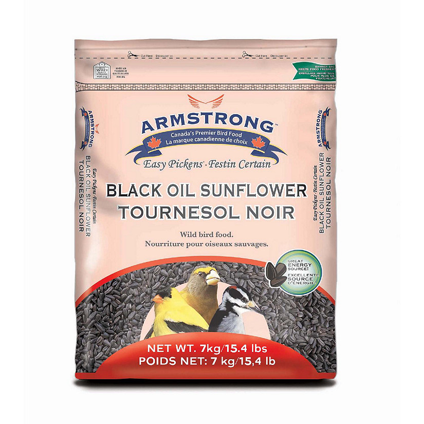 Armstrong Wild Bird Food Black Oil Sunflower Bird Seed Blend, 15.4lbs Image