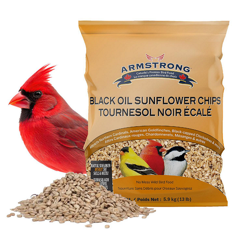 Armstrong Wild Bird Food Black Oil Sunflower Chips Bird Seed Blend, 13lbs Image