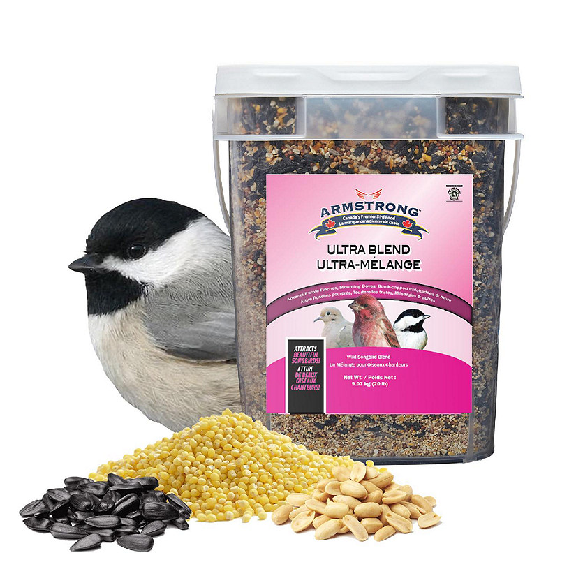 Armstrong Wild Bird Food Ultra Bird Seed Blend for Wild Songbirds, 20 Pound Pail Image