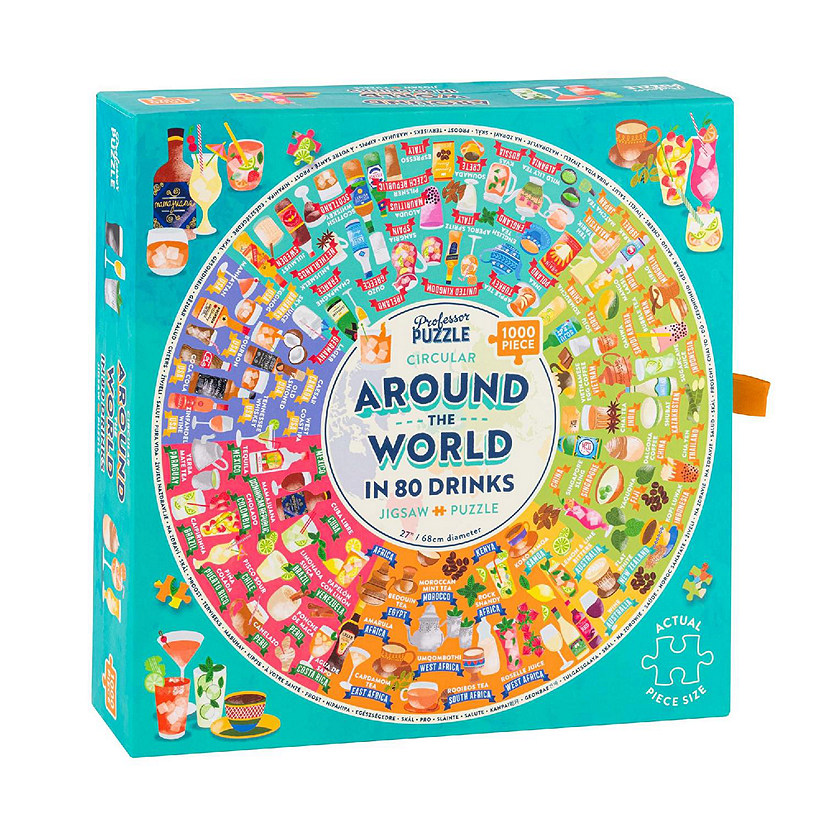 Around the World in 80 Drinks 1000 Piece Jigsaw Puzzle Image