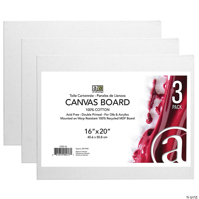 Art Advantage Canvas Board Recycled MDF 16"x 20" 3pc&#160; &#160;&#160; &#160; Image