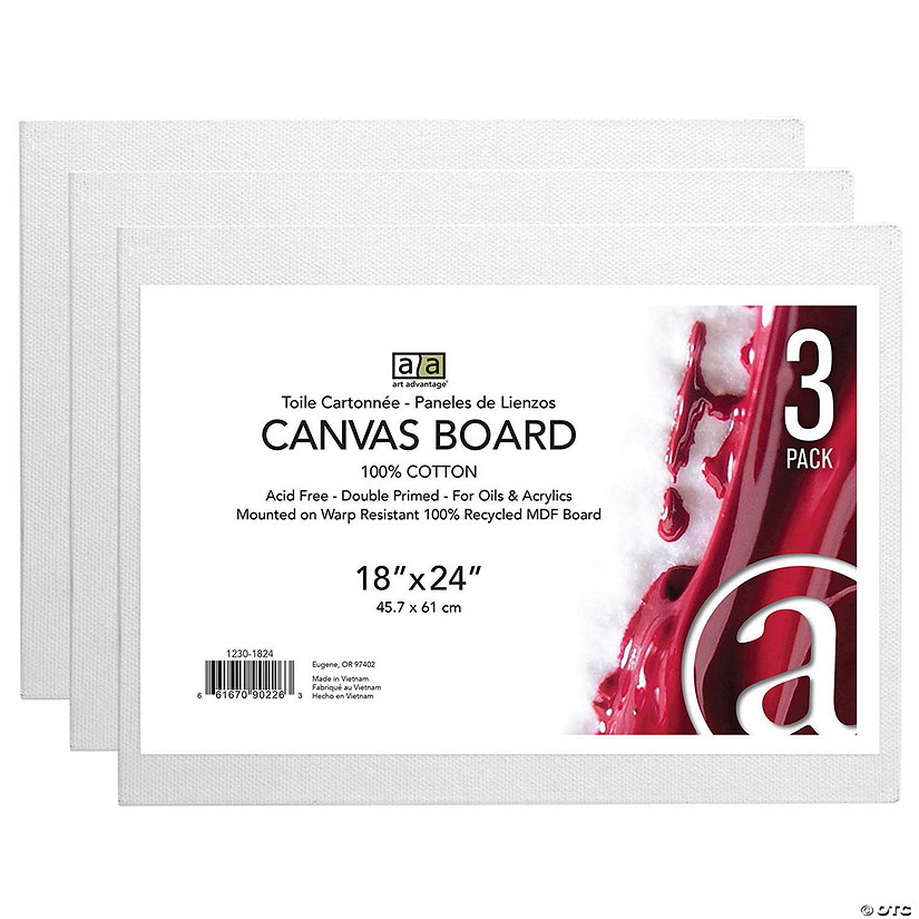 Art Advantage Canvas Board Recycled MDF 18"x 24" 3pc&#160; &#160;&#160; &#160; Image
