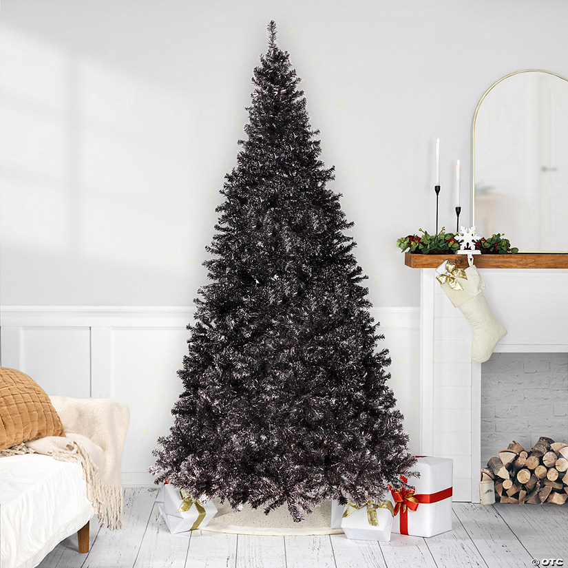 Artificial Tinsel Halloween Tree - 9' - Black - Unlit Image