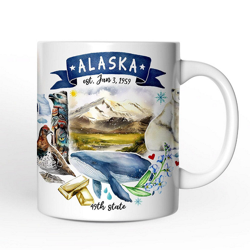 Artistic Alaska State Themes and Landmarks Mug Image
