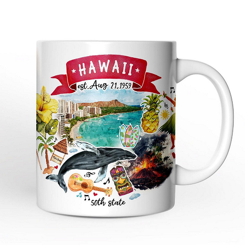 Artistic Hawaii State Themes and Landmarks Mug Image