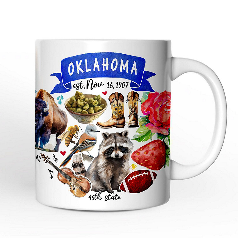 Artistic Oklahoma State Themes and Landmarks Mug Image