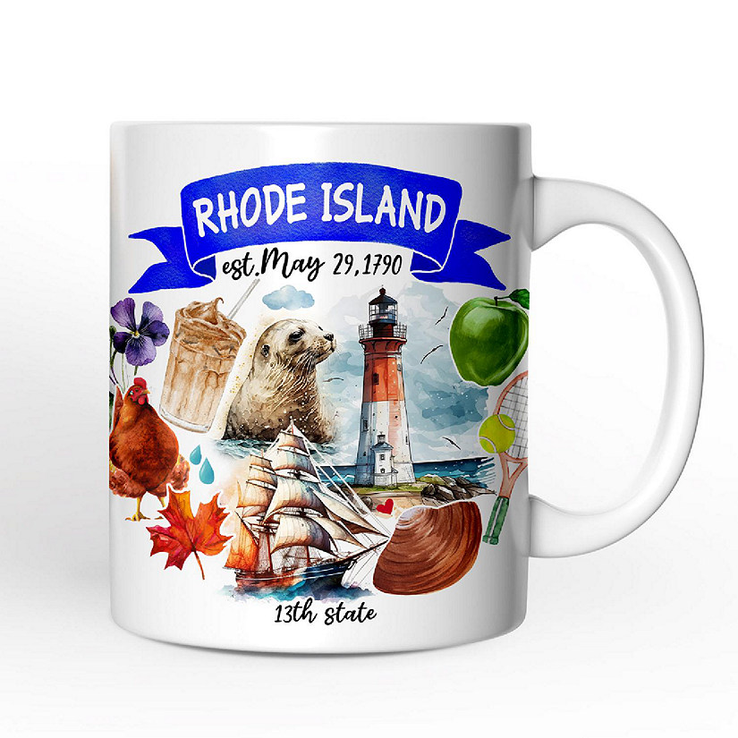 Artistic Rhode Island State Themes and Landmarks Mug Image