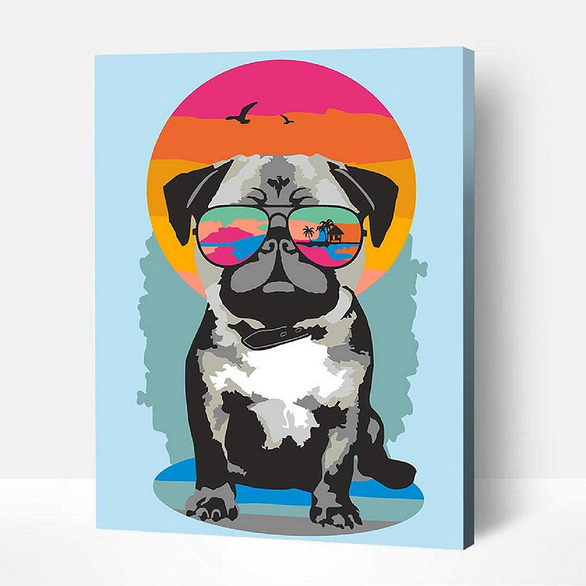 Artwille DIY Paint by Numbers - Pug on vacation Image