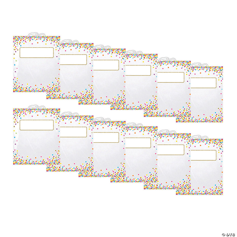 Ashley Productions Hanging Confetti Pattern Storage/Book Bag - 10.5" x 12.5", 6 Per Pack, 2 Packs Image