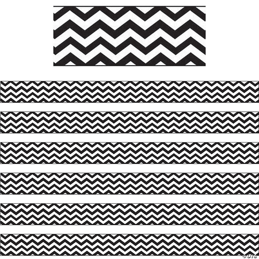 Ashley Productions Magnetic Magi-Strips, Black Chevron, 12 Feet Per Pack, 6 Packs Image