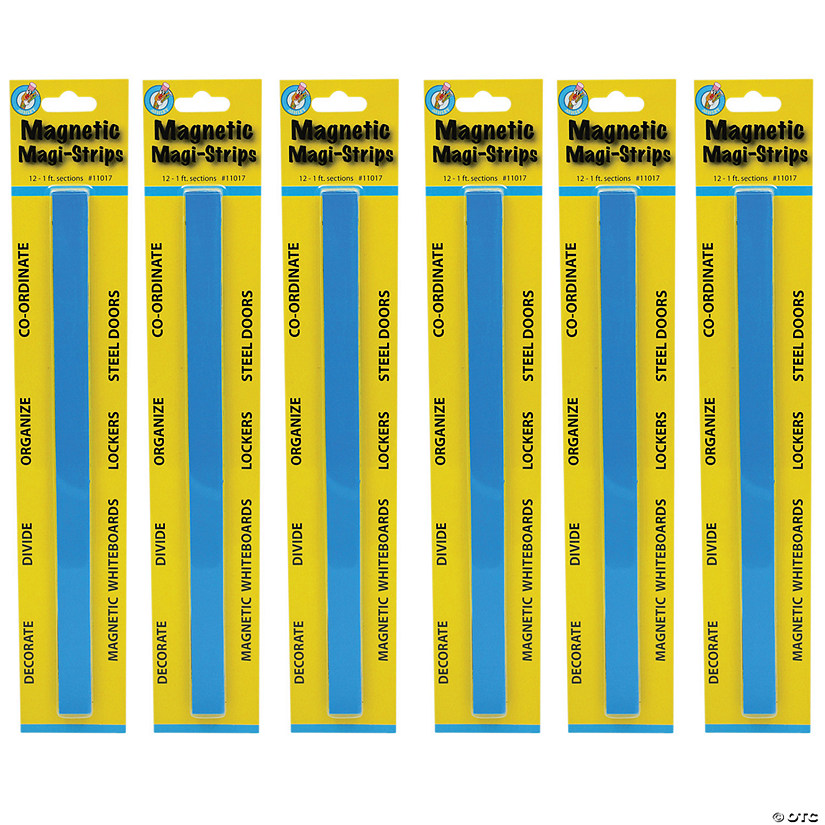 Ashley Productions Magnetic Magi-Strips, Blue, 12 Feet Per Pack, 6 Packs Image