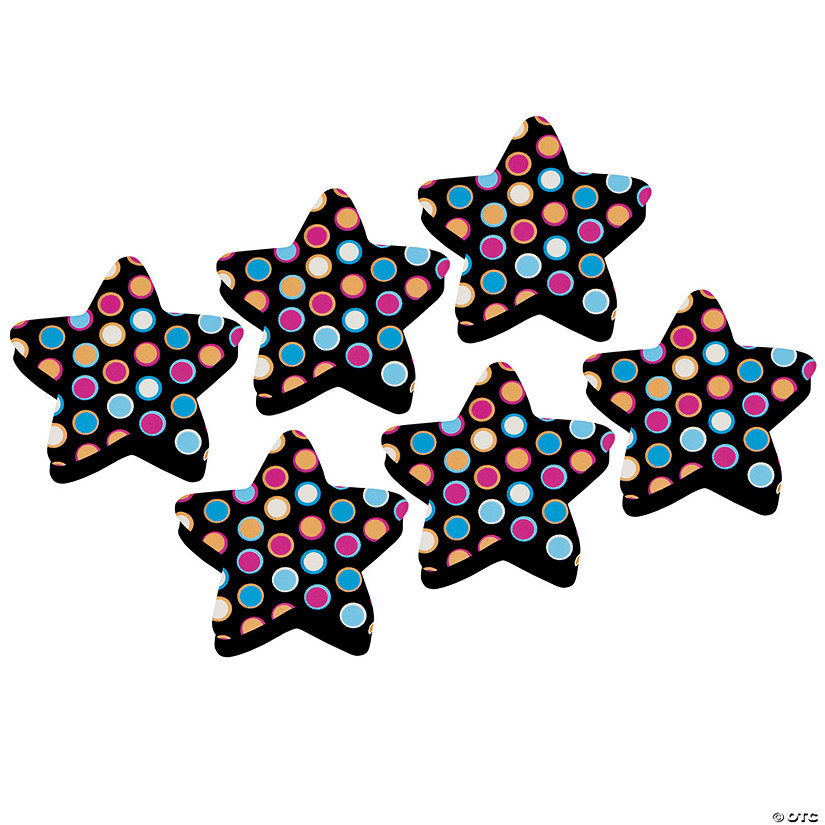 Ashley Productions Magnetic Whiteboard Eraser, Star Dots, Pack of 6 Image