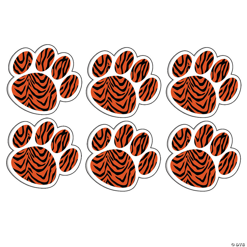 Ashley Productions Magnetic Whiteboard Eraser, Tiger Paw, Pack of 6 Image