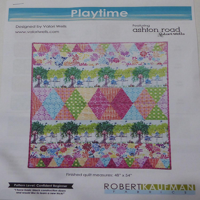 Ashton Road Valori Wells Quilt Kit Playtime 48x 53 quilt Cotton Fabric Kaufman Image